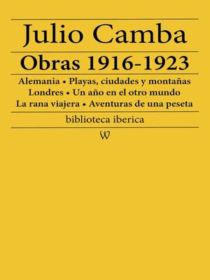 cover image of Julio Camba: Obras 1916-1923